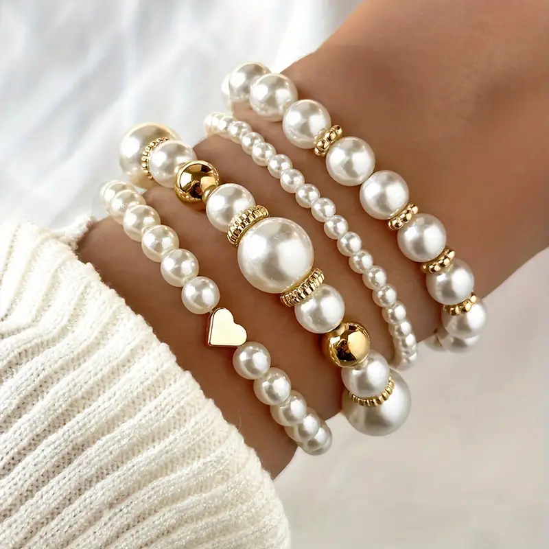 Amelia - Set di Bracciali Senza Tempo in Perle