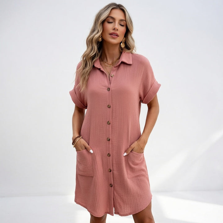 Béatrice™ — Abito camicia elegante e facile da indossare