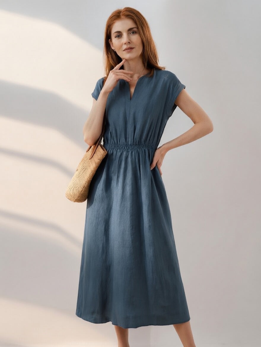 Lina — Abito in lino misto fluido ed elegante
