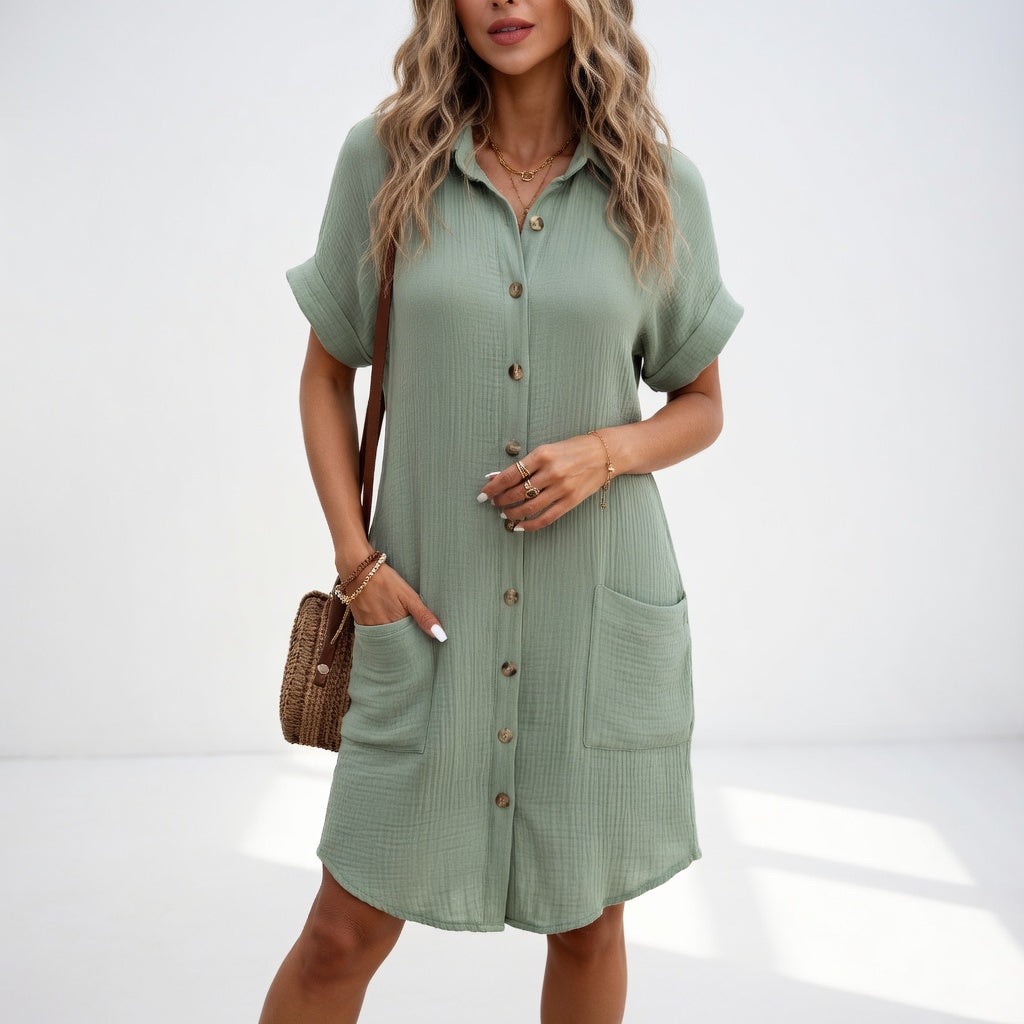 Béatrice™ — Abito camicia elegante e facile da indossare