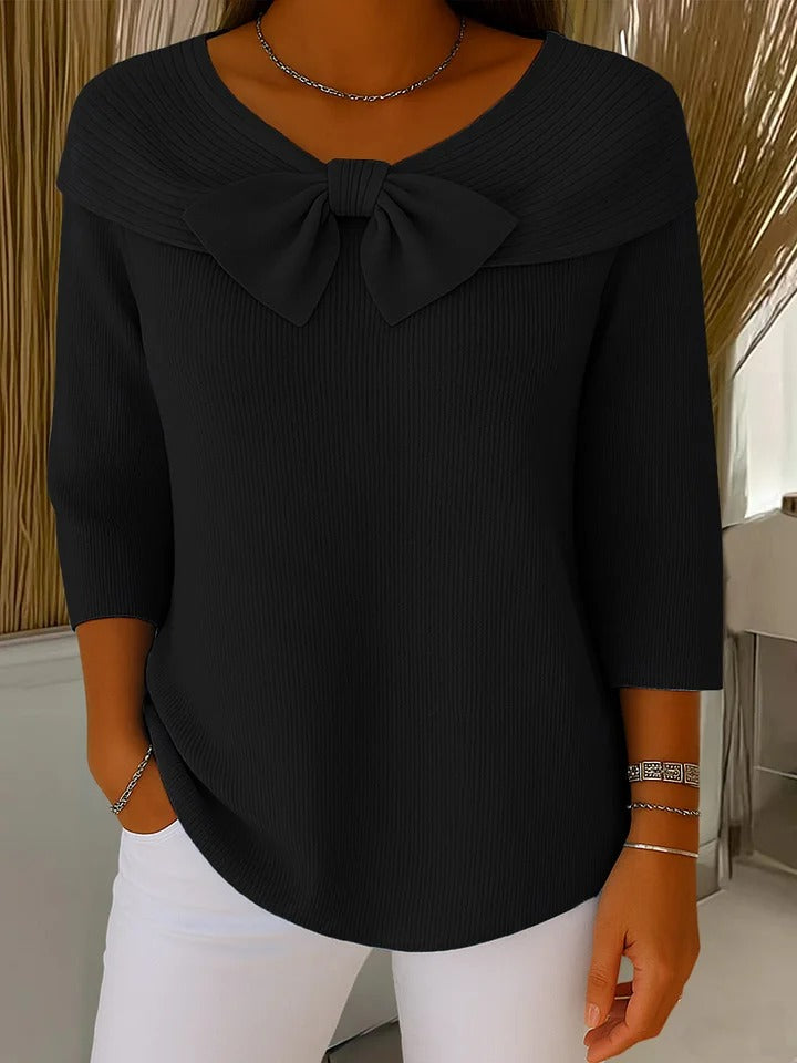 Tivella™ | Maglione con Fiocco e Collo Rotondo