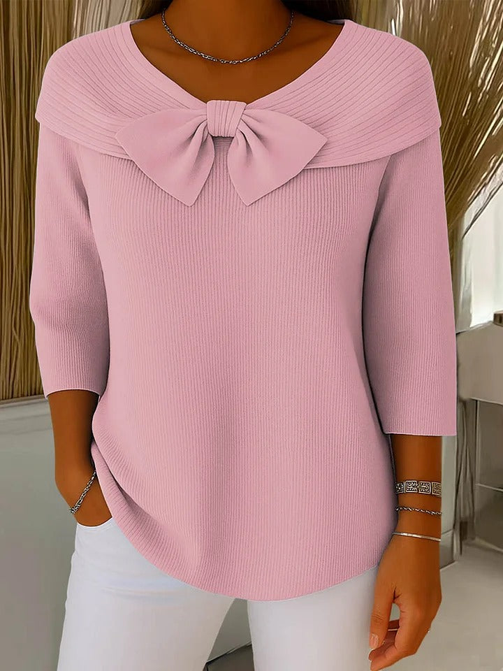 Tivella™ | Maglione con Fiocco e Collo Rotondo