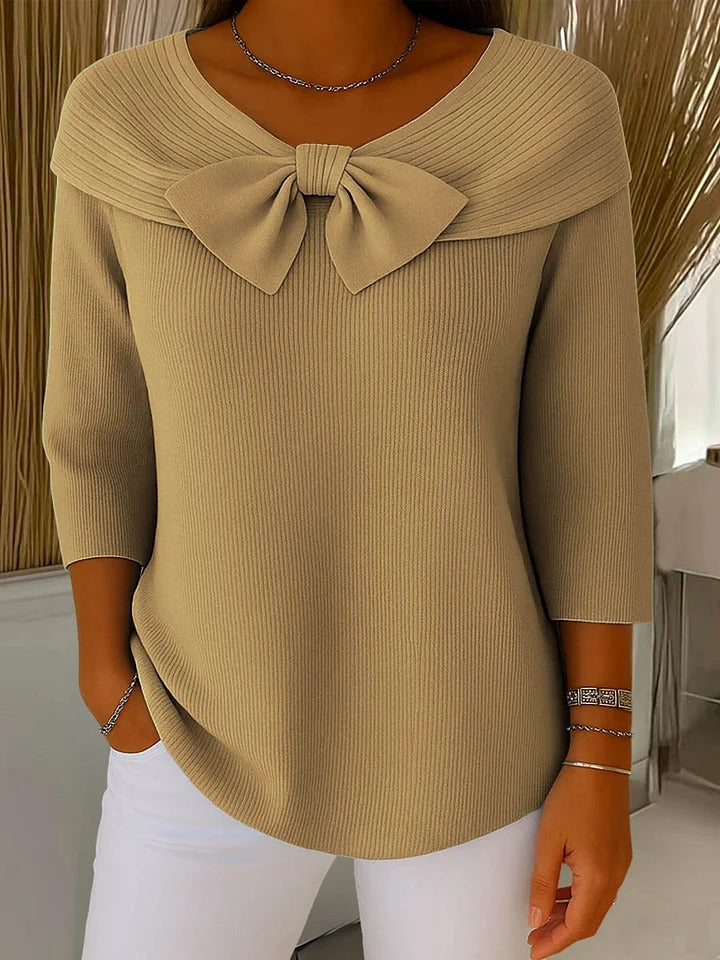 Tivella™ | Maglione con Fiocco e Collo Rotondo