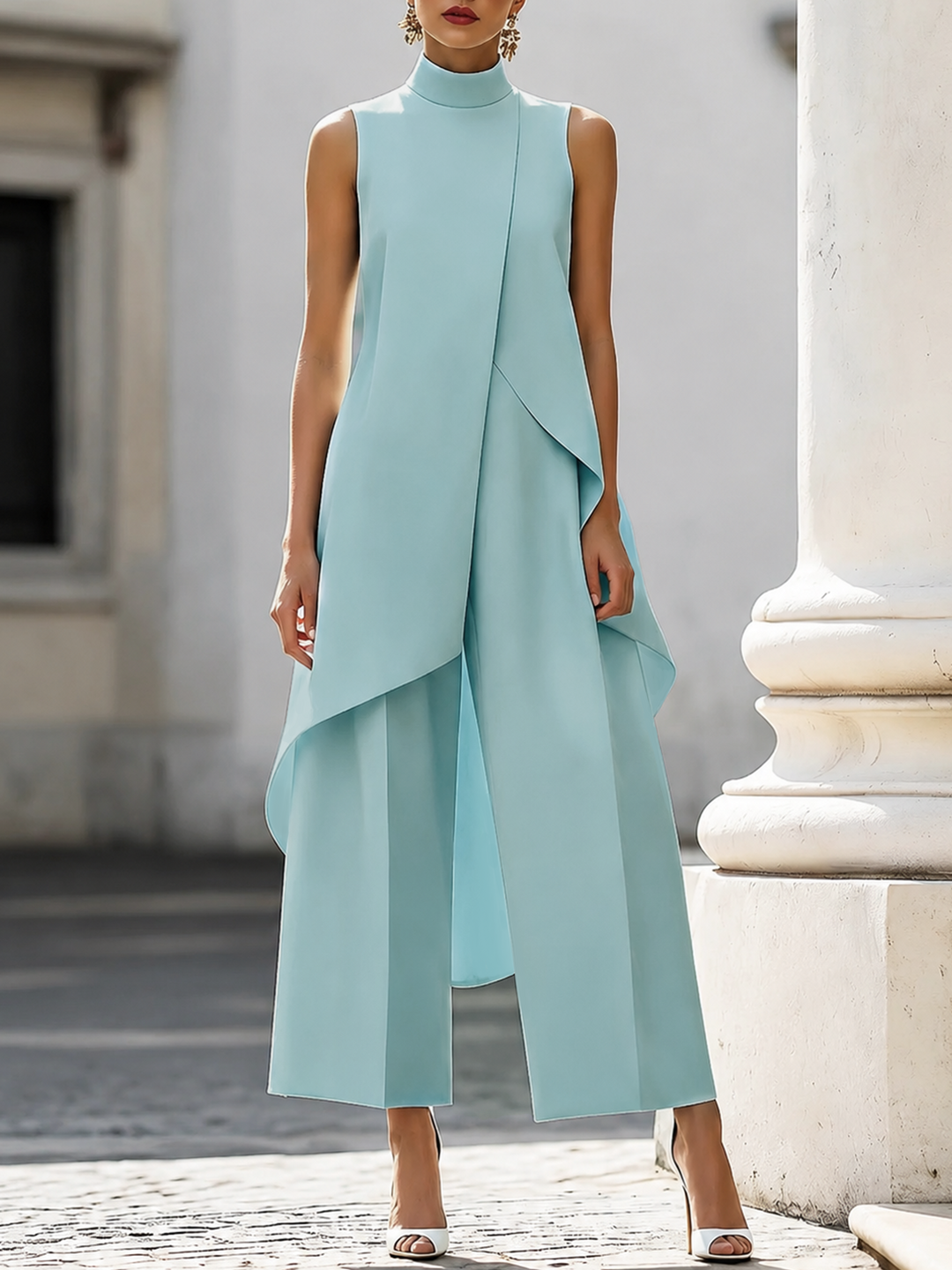 Everly - Elegante Completo a Due Pezzi con Pantaloni Larghi