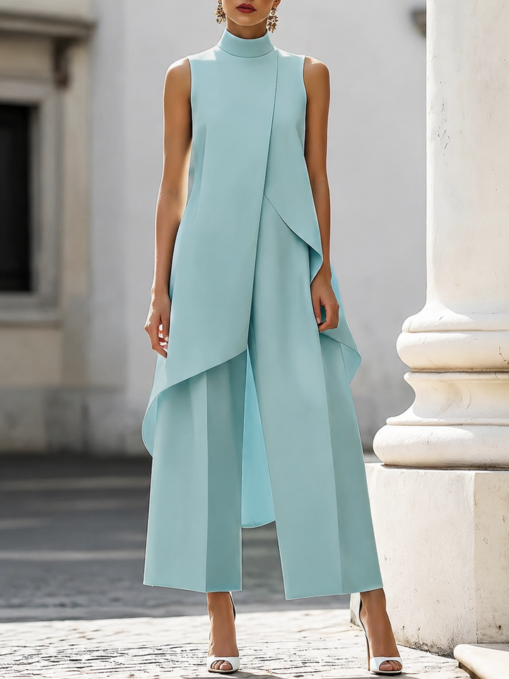 Everly - Elegante Completo a Due Pezzi con Pantaloni Larghi