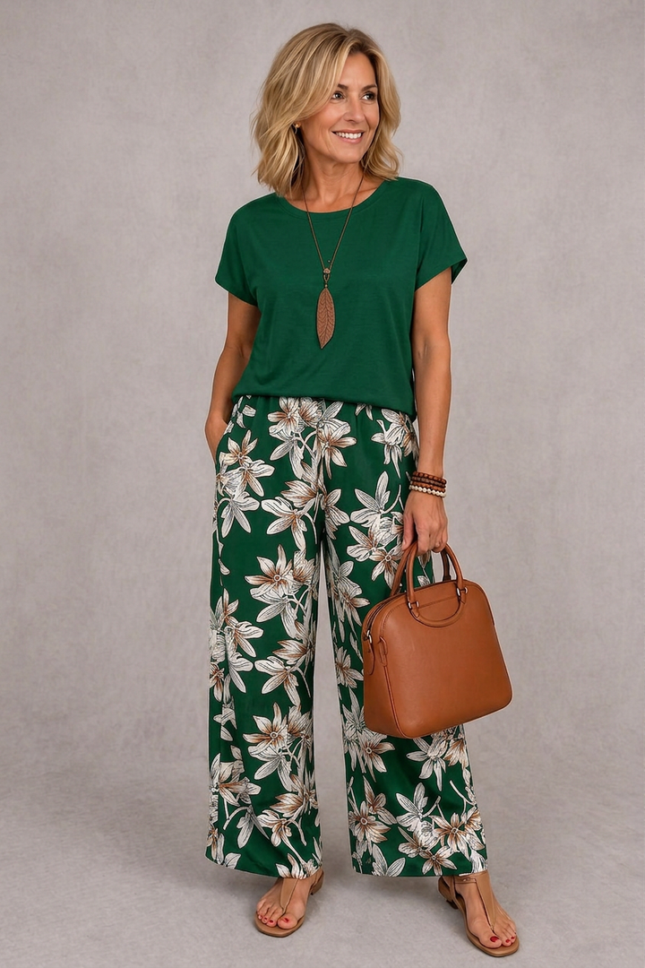 Rosie | Elegante Completo Floreale Due Pezzi