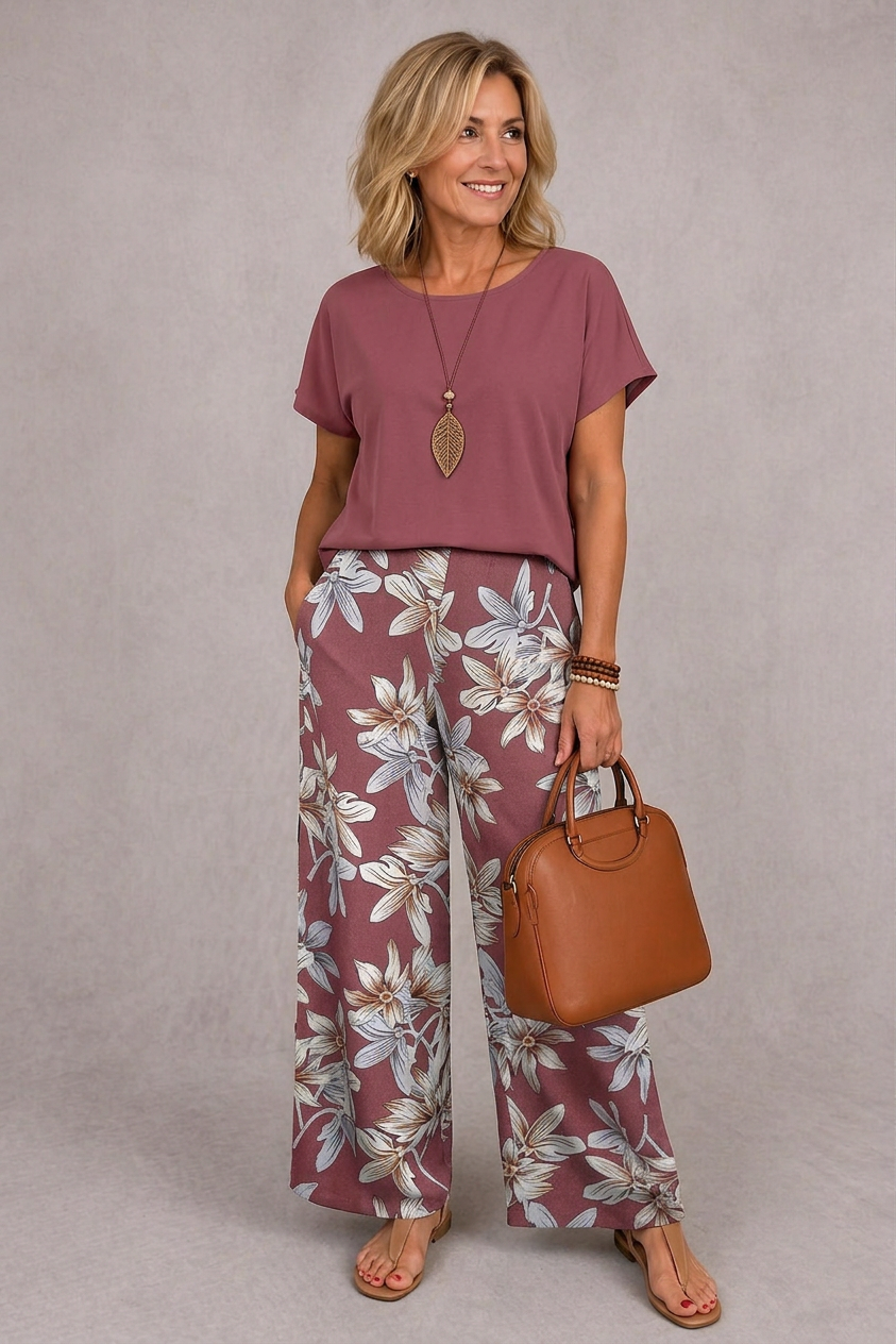Rosie | Elegante Completo Floreale Due Pezzi