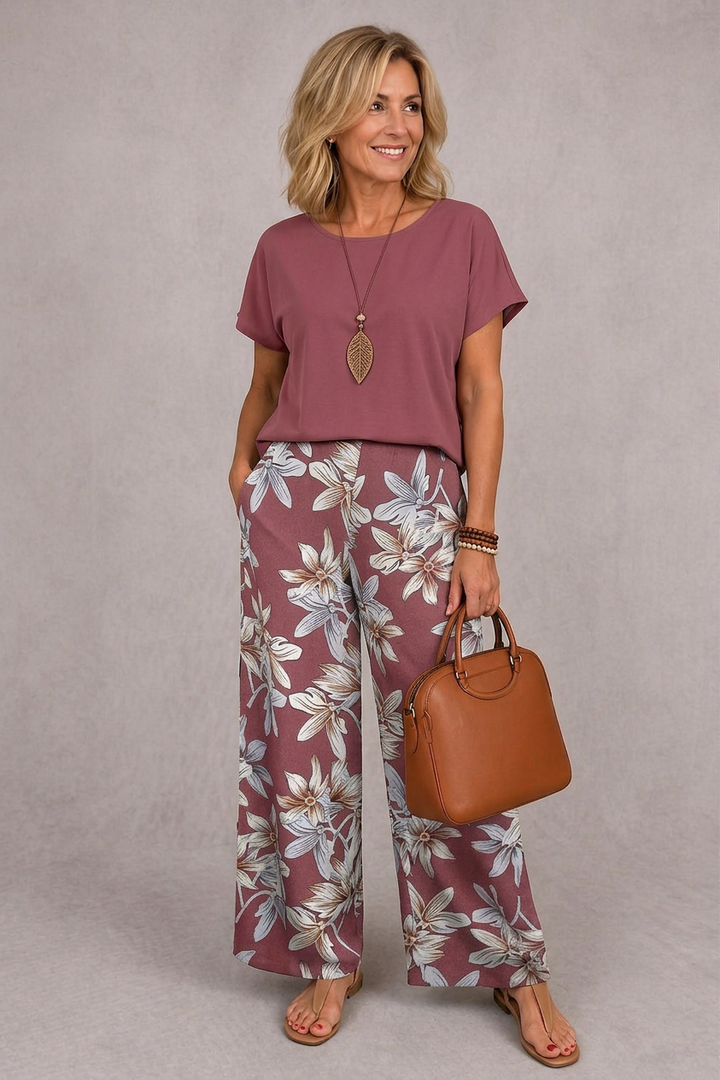 Rosie | Elegante Completo Floreale Due Pezzi