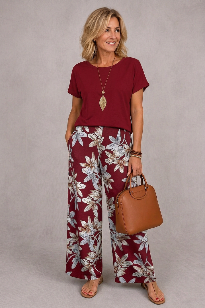 Rosie | Elegante Completo Floreale Due Pezzi