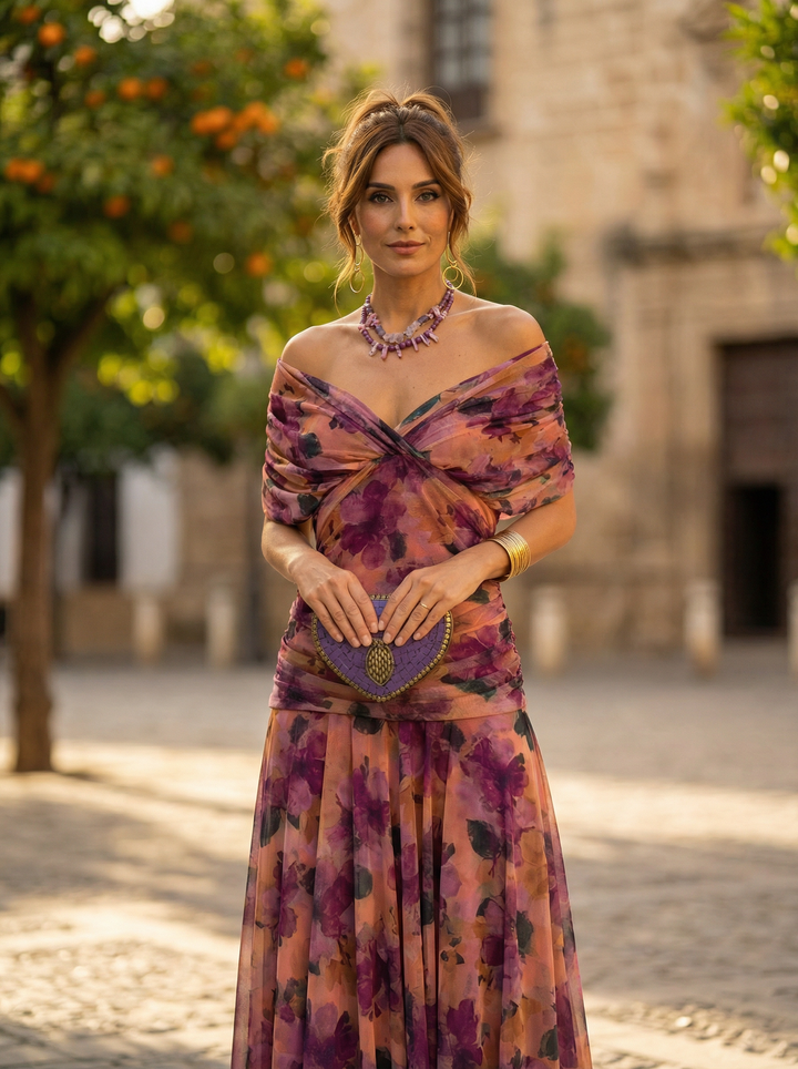 Leo | Vestito lungo con scollo a V elegante