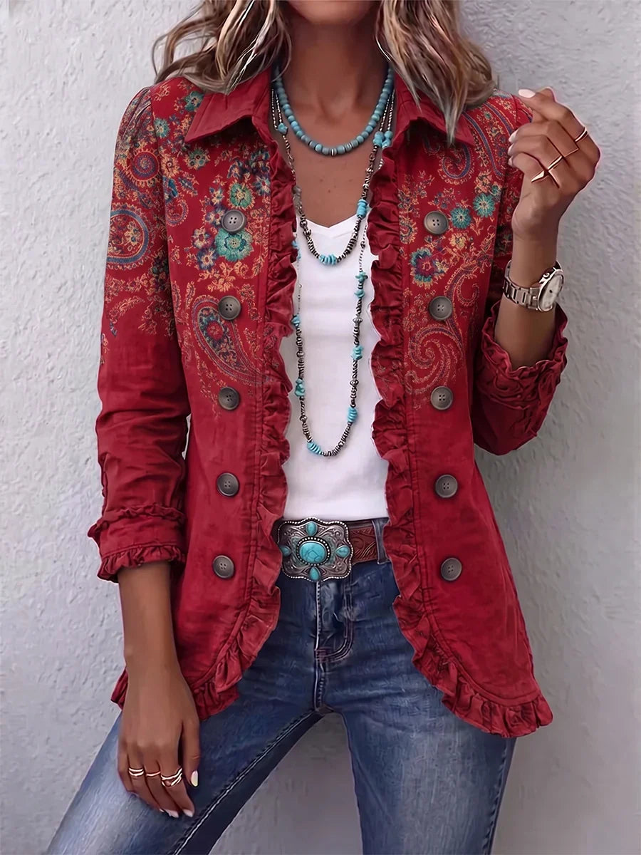 Fayrene™ | Giacca Bohemien in Stile Paisley con Volant