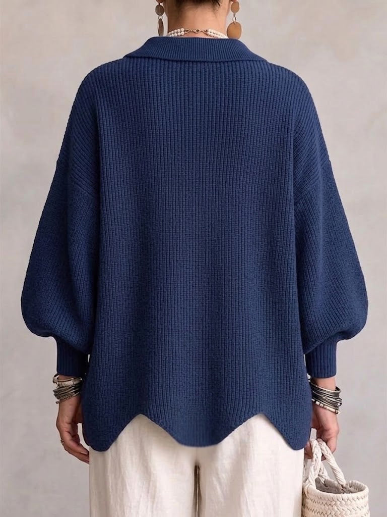 Isadora™ | Cardigan Oversize con Collo e Grandi Bottoni in Metallo