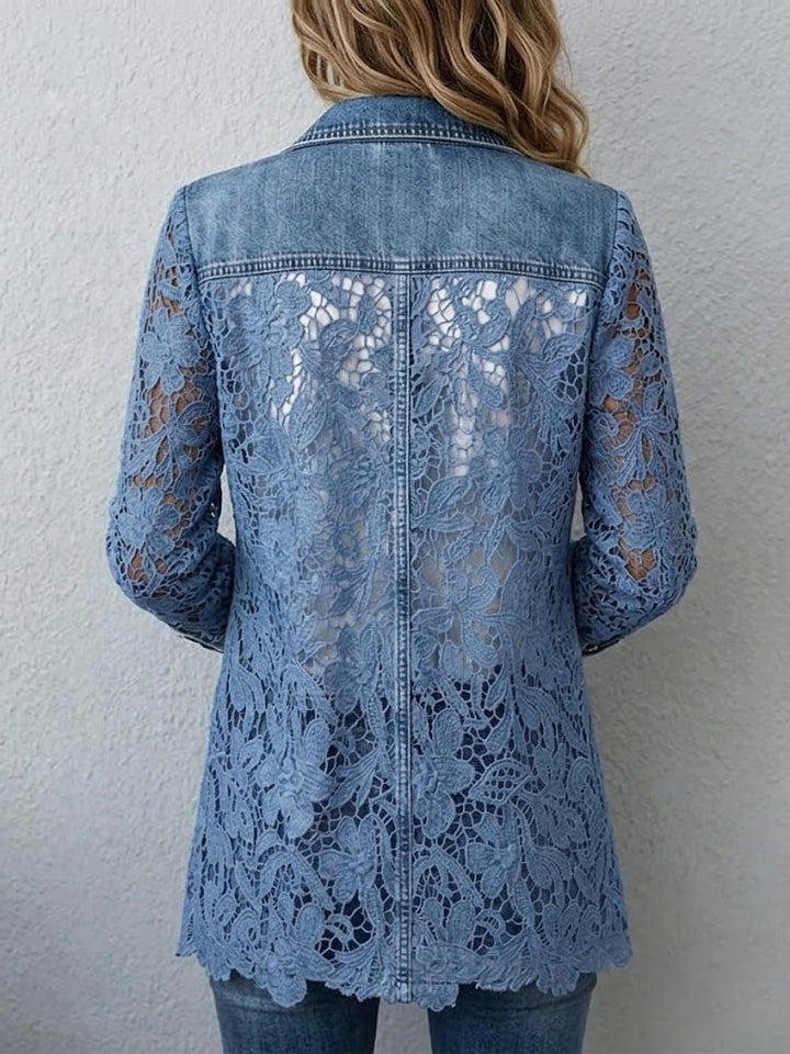 Lacinda™ | Giacca Blazer con Pannelli in Pizzo Floreale