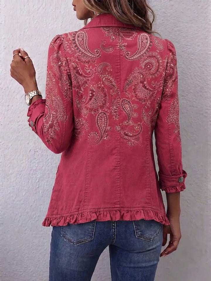 Anouk™ | Giacca Ruffled con Stampa Paisley Vintage