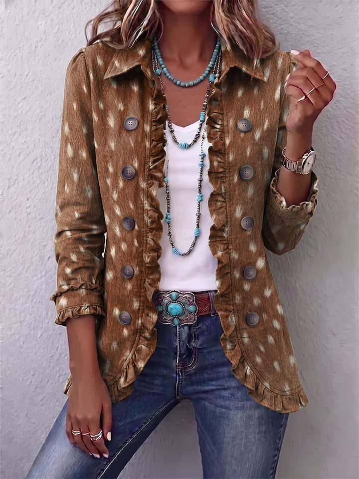Nolinda™ | Giacca Ruffle con Stampa Animale Bohemien