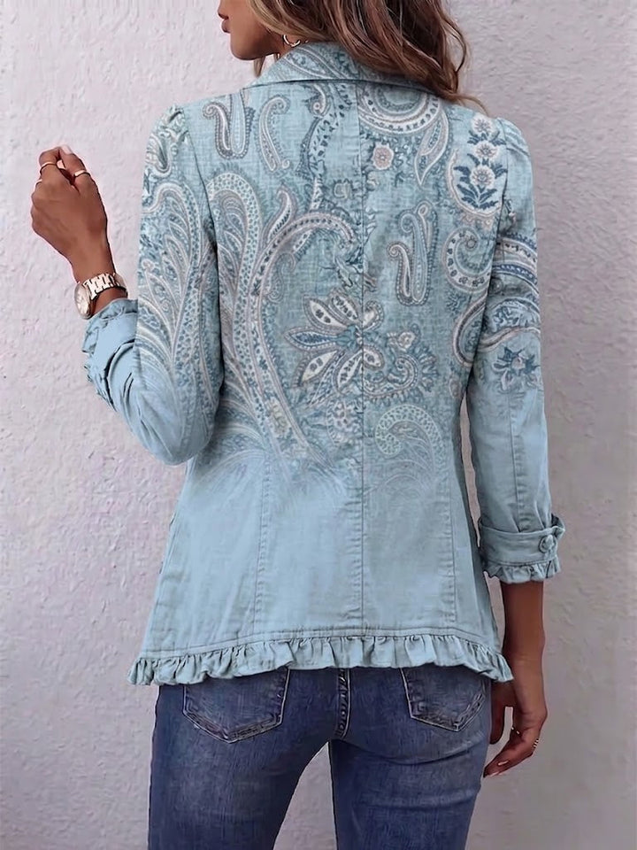 Estrella™ | Giacca Ruffled con Stampa Paisley Vintage