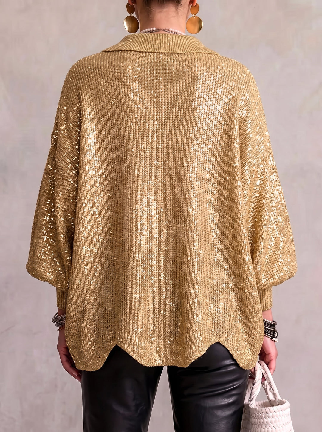 Isadora™ | Cardigan Oversize con Collo e Grandi Bottoni in Metallo