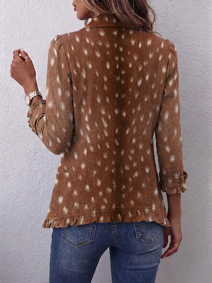 Nolinda™ | Giacca Ruffle con Stampa Animale Bohemien