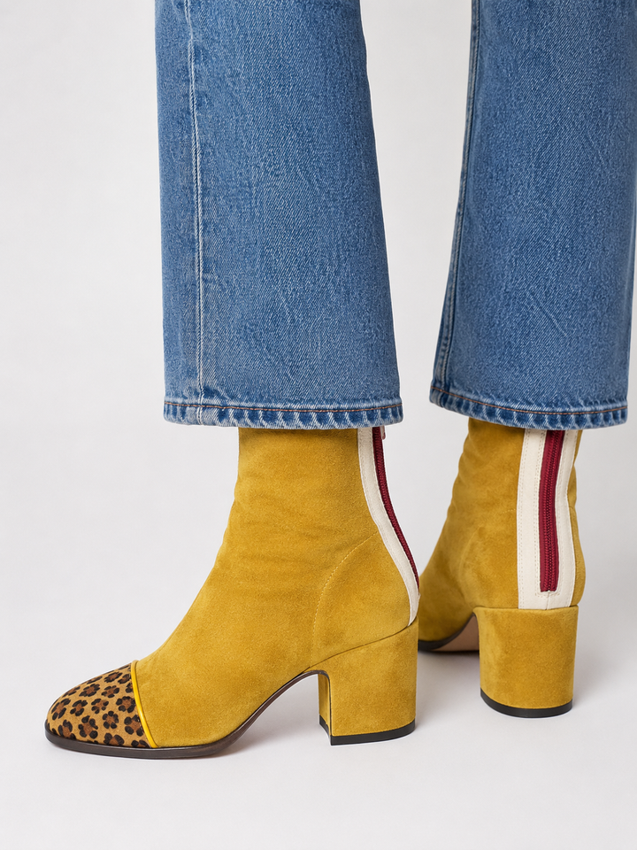 Renee™ | Stivali con Tacco a Blocco in Camoscio