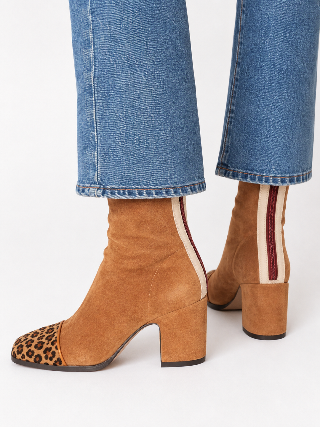 Renee™ | Stivali con Tacco a Blocco in Camoscio