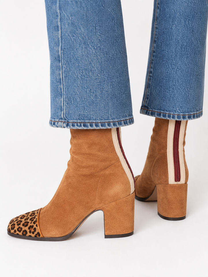 Renee™ | Stivali con Tacco a Blocco in Camoscio