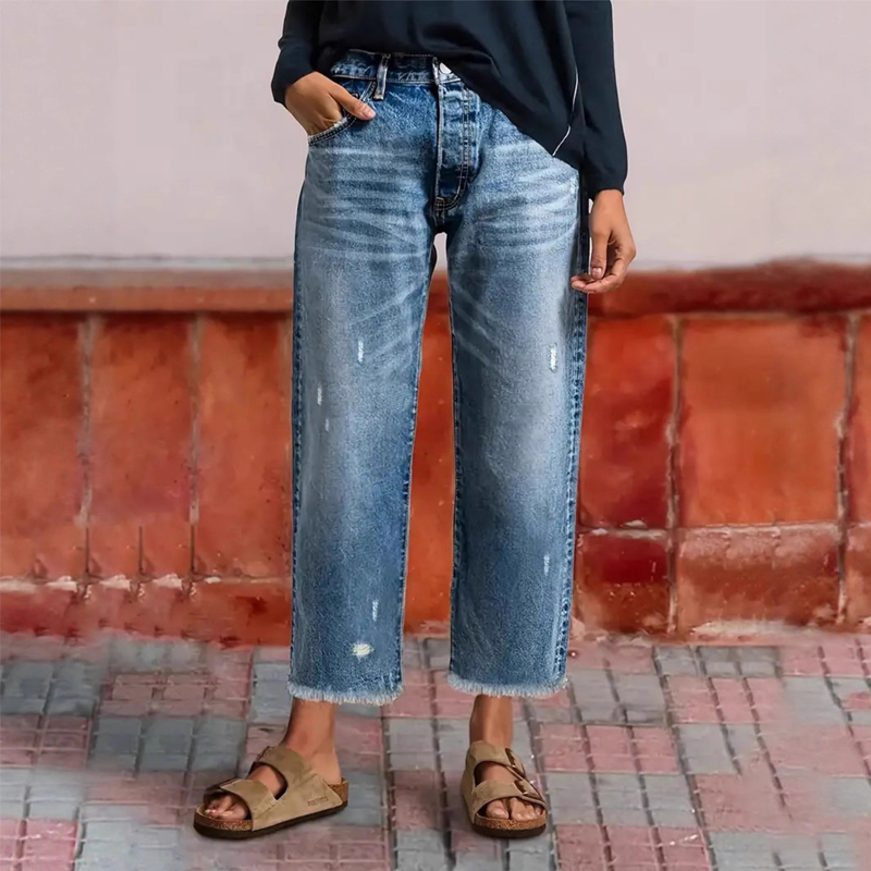Aberjean™ | Jeans dritti cropped retro