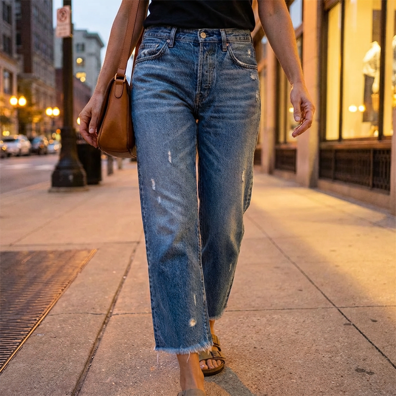 Aberjean™ | Jeans dritti cropped retro
