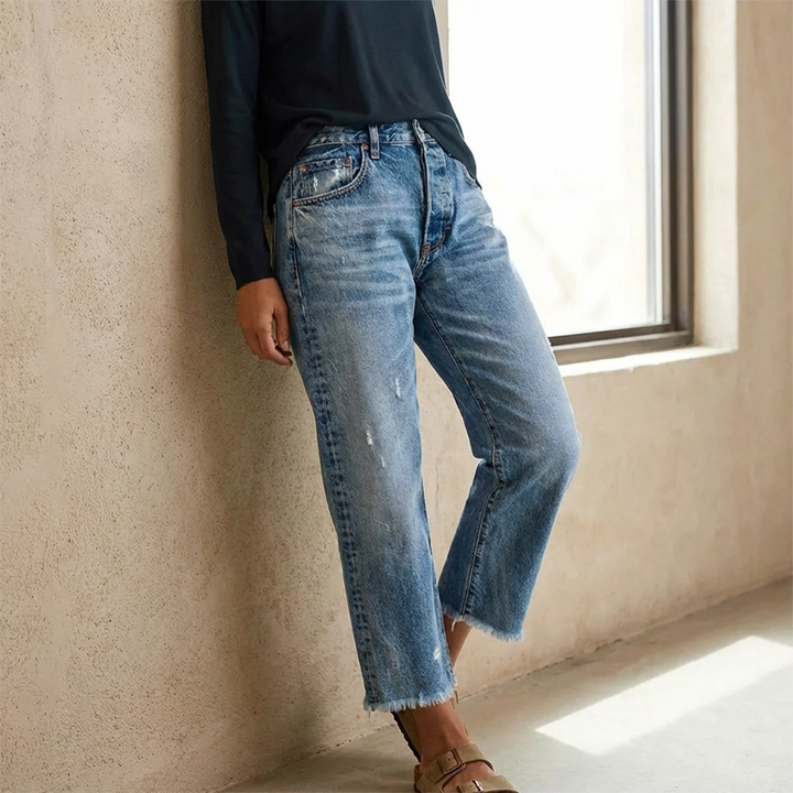 Aberjean™ | Jeans dritti cropped retro