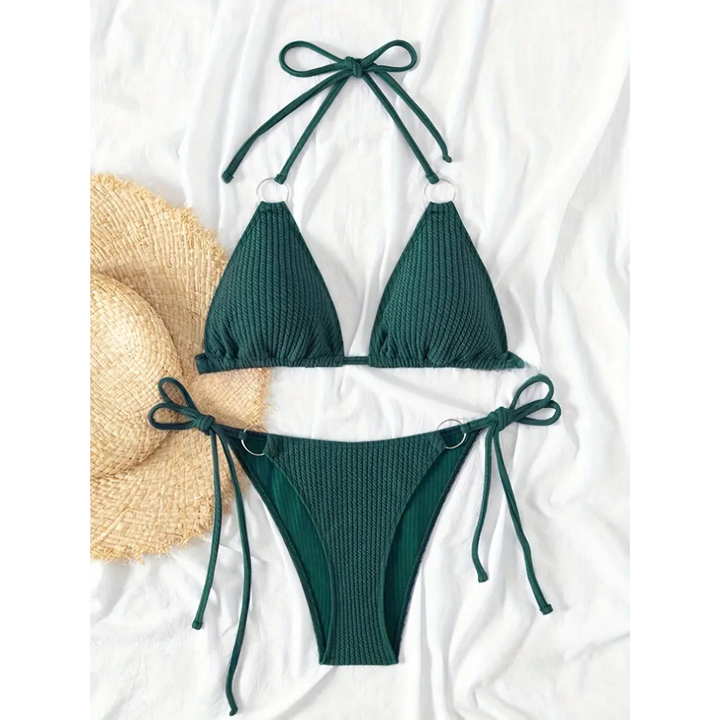 Ribbed Luxe – Bikini di design a righe e elegante