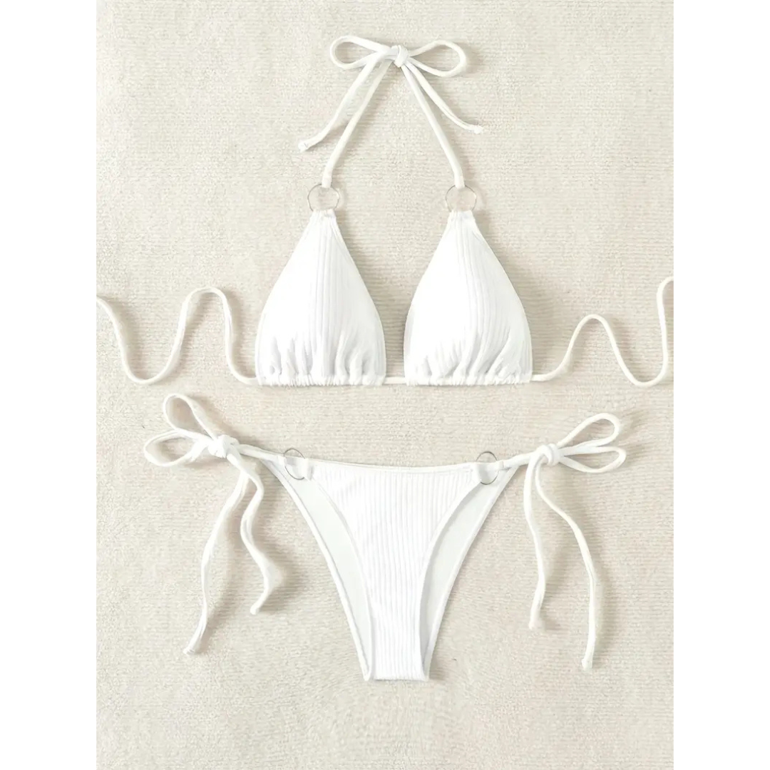 Ribbed Luxe – Bikini di design a righe e elegante