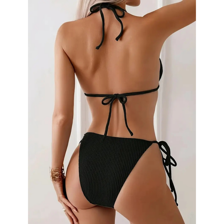 Ribbed Luxe – Bikini di design a righe e elegante