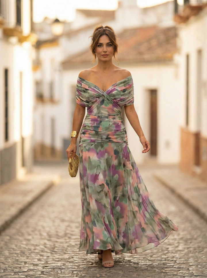 Leo | Vestito lungo con scollo a V elegante