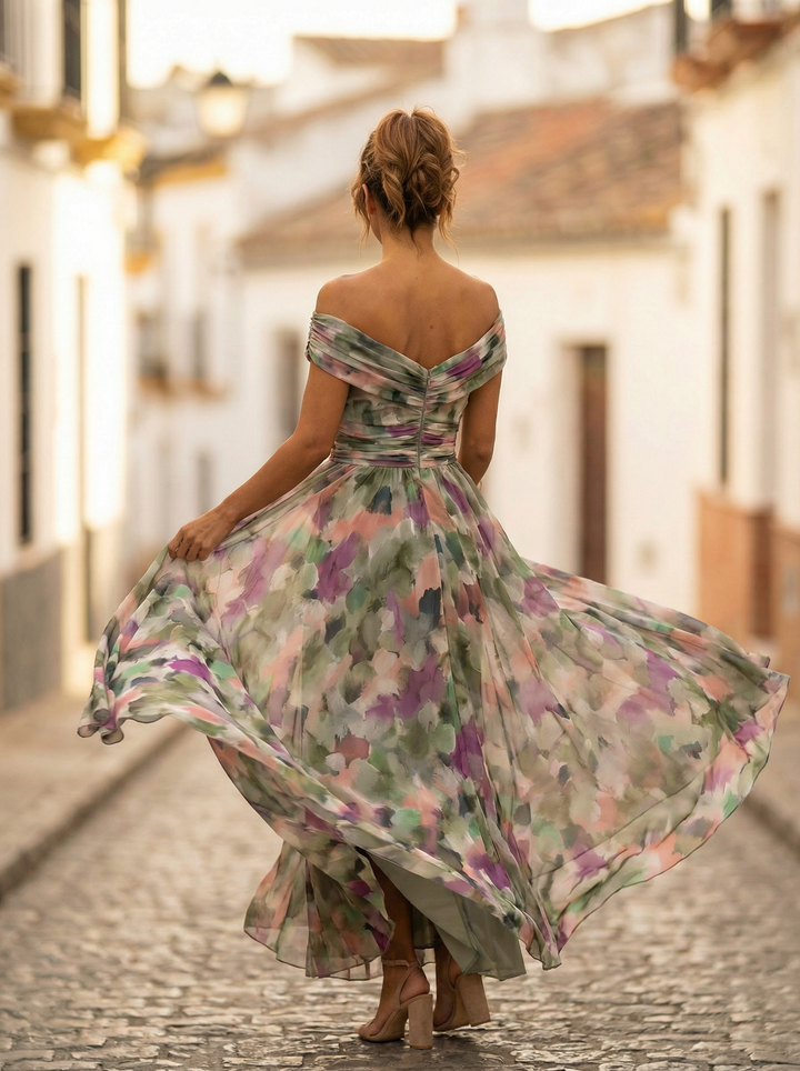 Leo | Vestito lungo con scollo a V elegante
