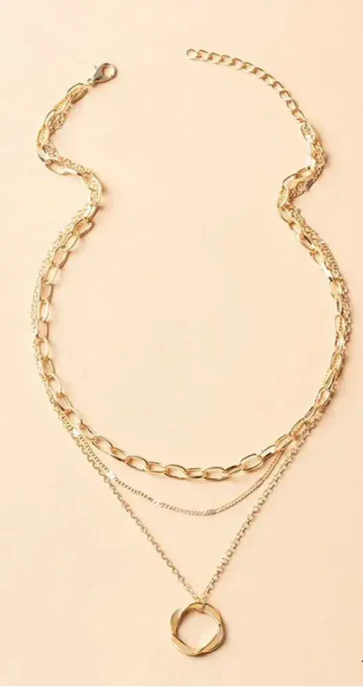 Trinidad - Collana Dorata Classica a Strati con Pendente