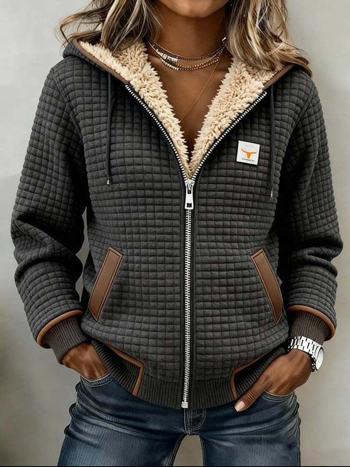 Sandra | Giacca a zip con cappuccio foderata in sherpa