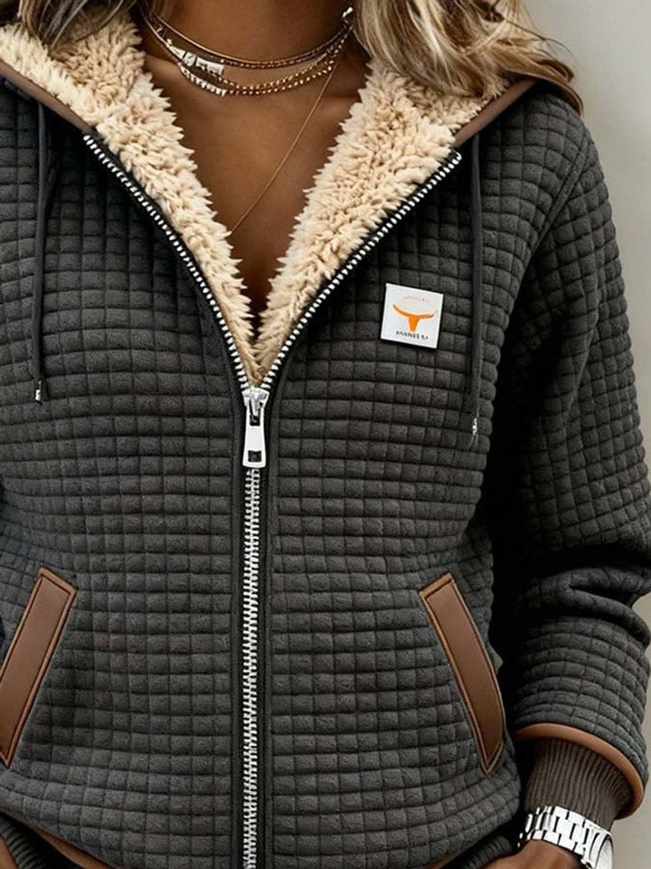 Sandra | Giacca a zip con cappuccio foderata in sherpa
