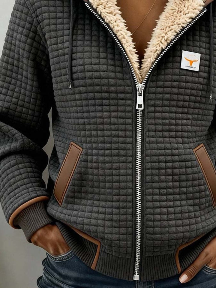 Sandra | Giacca a zip con cappuccio foderata in sherpa